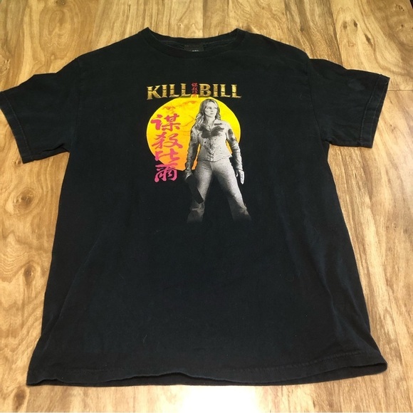 Vintage 2003 Kill Bill Black T-shirt Size Medium Giant Tag Movie Promo Tarantino - Picture 1 of 7